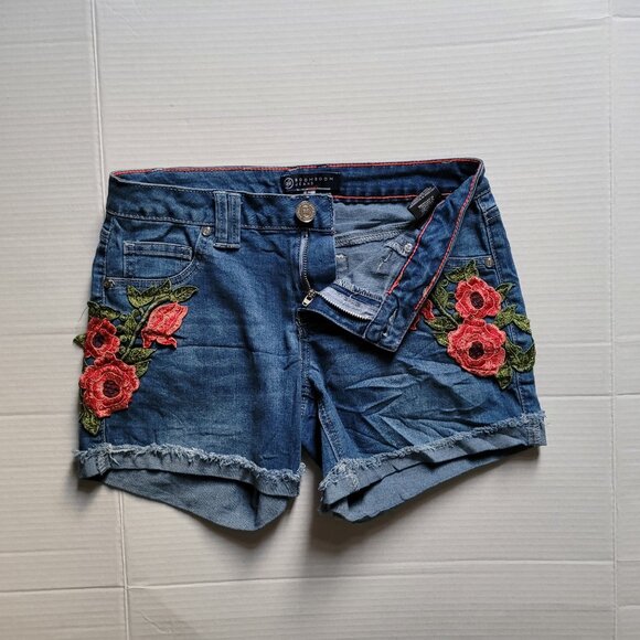 Boom Boom jean shorts cut off denim boho distressed summer cowgirl Western beach - Picture 5 of 13
